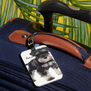 Too Cute Puppy Miniature Schnauzer Dog Luggage Tag