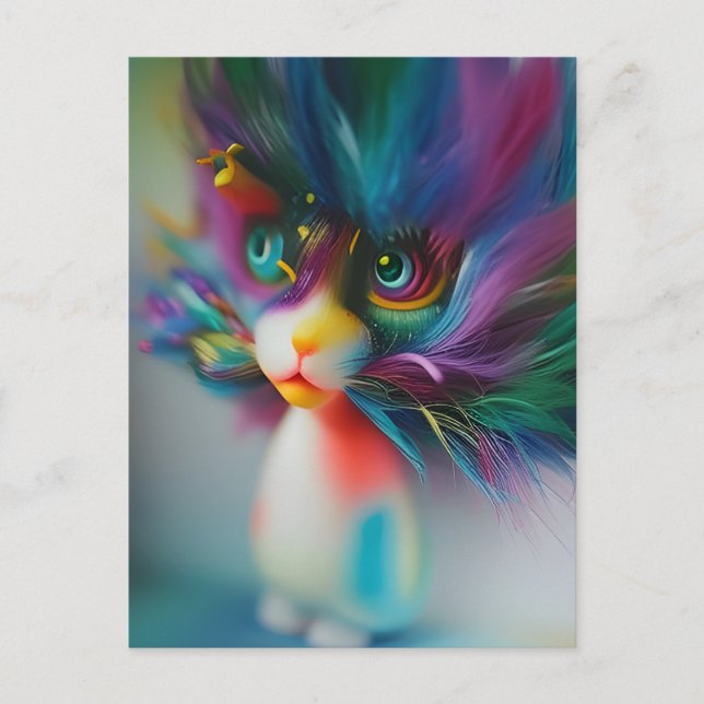 Too Cute Rainbow Colored Creature Postcard (Front)