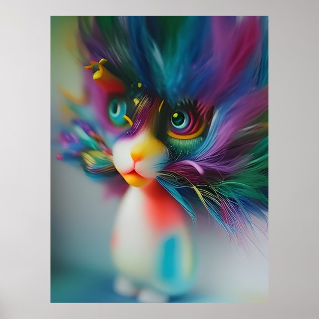 Too Cute Rainbow Colored Creature Poster (Front)