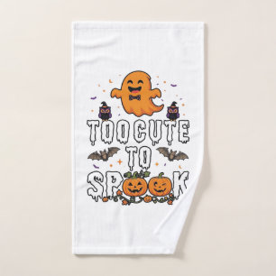 Too Cute Spook Halloween Orange Ghost Pumpkins Bat Hand Towel