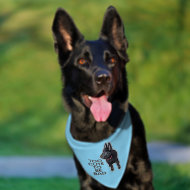 Too Cute to Be Bad Black GSD Puppy Dog Blue