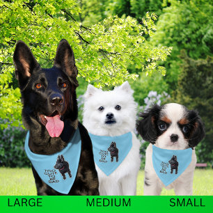 Too Cute to Be Bad Black GSD Puppy Dog Blue Pet Bandana Collar