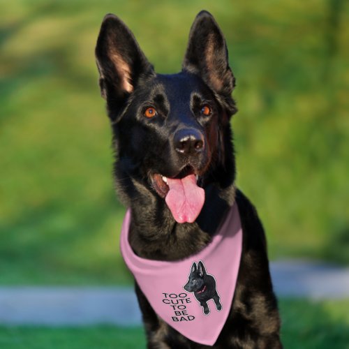 Too Cute to Be Bad Black GSD Puppy Dog Pink