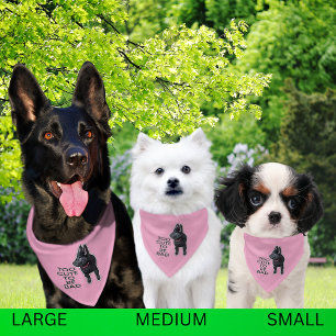 Too Cute to Be Bad Black GSD Puppy Dog Pink Pet Bandana Collar