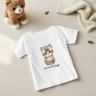 Too Cute To Be Single" Adorable Kitten T-Shirt