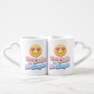 Too Cute to Be Single Emoji Mug