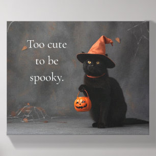 Too Cute to Be Spooky Cat Canvas Photo Tile