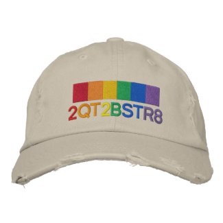 Too Cute To Be Straight Gay Pride Rainbow Embroidered Baseball Cap