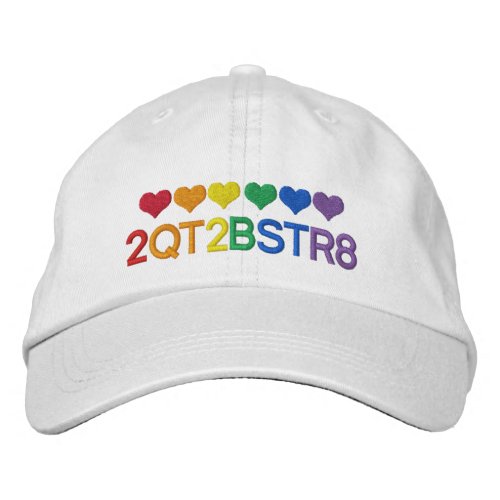 Too Cute To Be Straight Gay Pride Rainbow Hearts Embroidered Baseball Cap