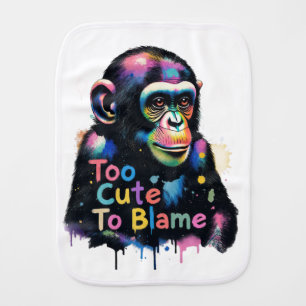 "Too Cute To Blame" Baby Burp Cloth