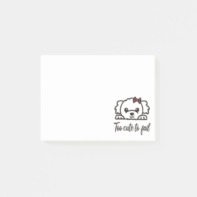 Too cute to fail(4) post-it notes (Front)