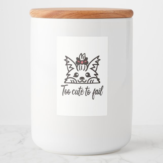 Too cute to fail food label (Front)