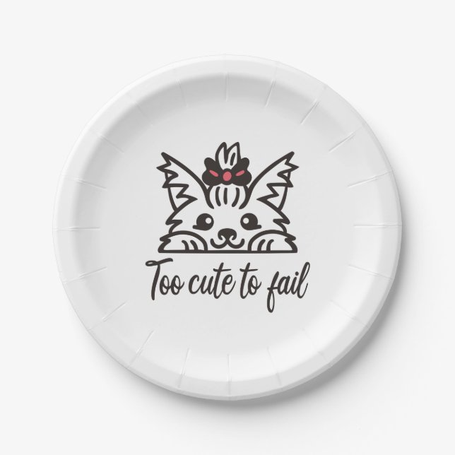 Too cute to fail paper plates (Front)