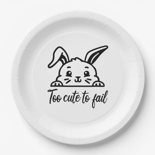 Too cute to fail paper plates (Front)