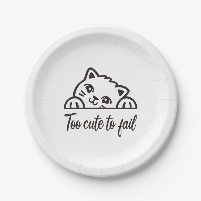 Too cute to fail paper plates (Front)