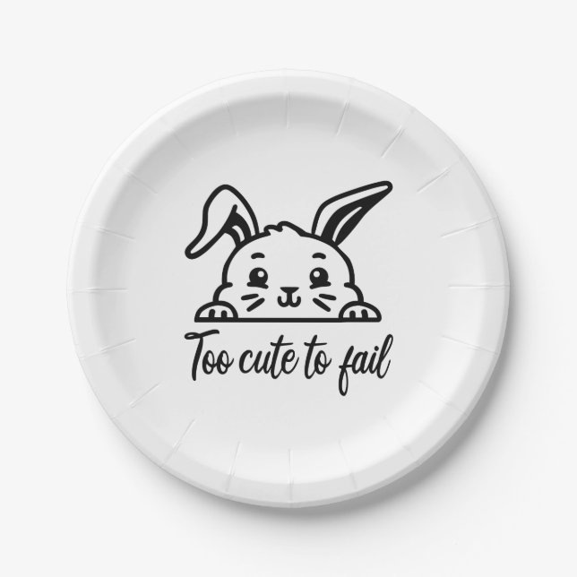 Too cute to fail paper plates (Front)