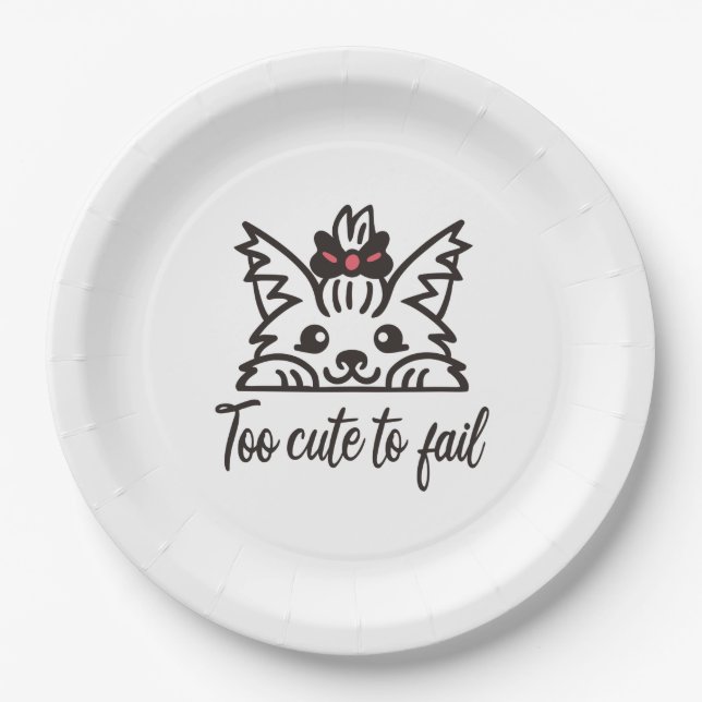 Too cute to fail paper plates (Front)