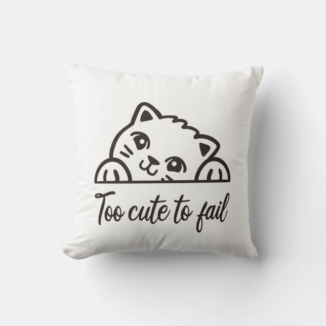 Too cute to fail throw pillow (Front)