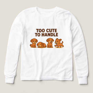 Too Cute to Handle – Adorable Puppy Cartoon Design Tri-Blend Shirts