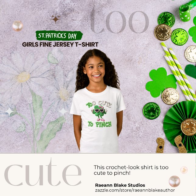 Too Cute to Pinch Crochet-Look Design Youth T-Shirt (Creator Uploaded)