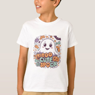 Too Cute to Spook, A Sweet Ghostly Greeting T-Shirt