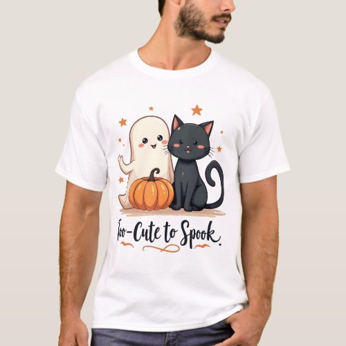 Too Cute to Spook Adorable Halloween Trio Design T_Shirt