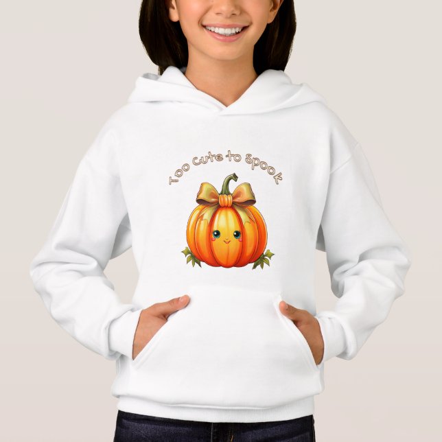 Too Cute to Spook – Adorable Pumpkin Hoodie  (Front)