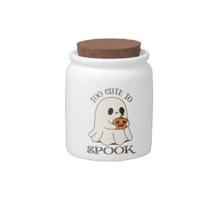 Too Cute To Spook Aesthetic Halloween Candy Jar