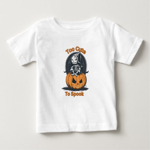 Too cute to spook  Baby Halloween Baby T_Shirt