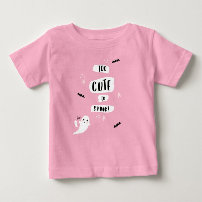 Too Cute to Spook Baby Halloween Shirt (Front)