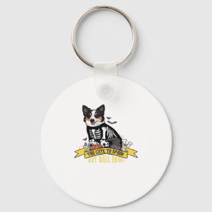 Too Cute to Spook But Will Bark Adorable Halloween Keychain