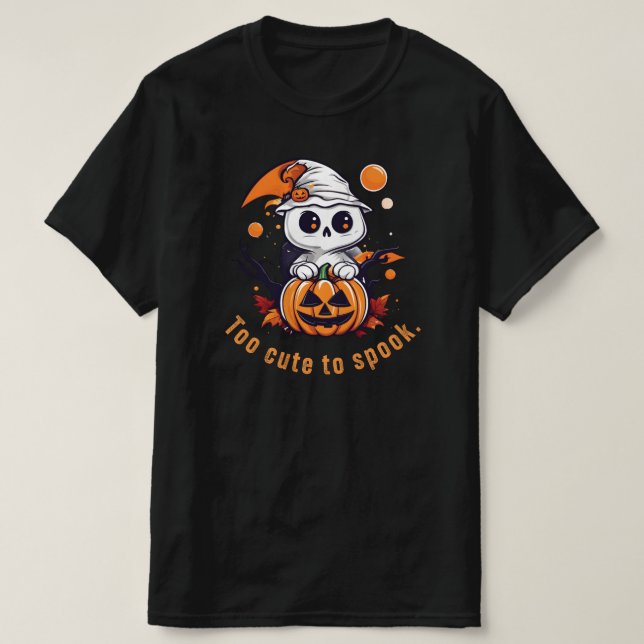 Too cute to spook | Cute ghost Tee (Design Front)