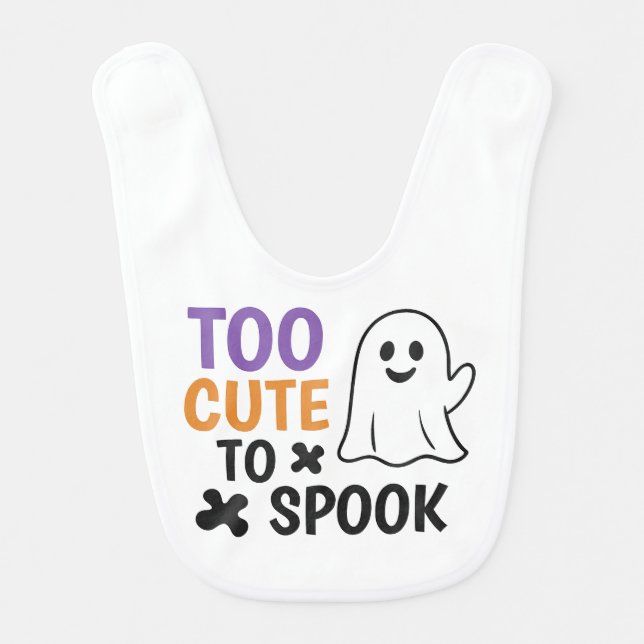 Too Cute To Spook – Cute Halloween Baby Bib (Front)