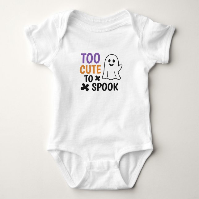 Too Cute To Spook – Cute Halloween Baby Bodysuit (Front)