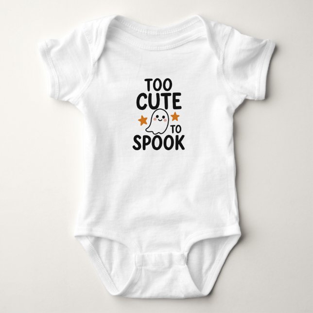 Too Cute To Spook – Cute Halloween Baby Bodysuit (Front)