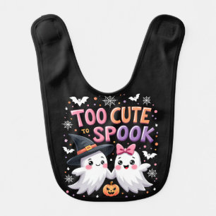 Too Cute To Spook Cute Halloween Ghosts Baby Bib