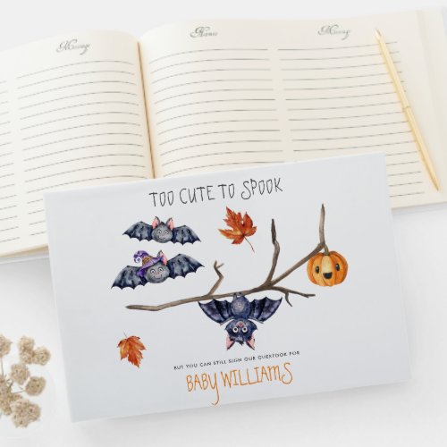 Too Cute to Spook  Cute Little Bats Baby Shower Guest Book