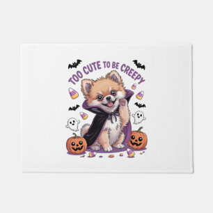 Too Cute To Spook Funny Halloween Dog Corgi T shir Doormat