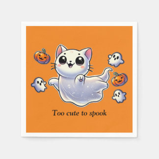 Too cute to spook ghost cat napkins
