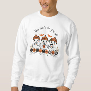 "Too Cute to Spook" ghost design Sweatshirt