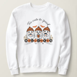 "Too Cute to Spook" ghost design Sweatshirt