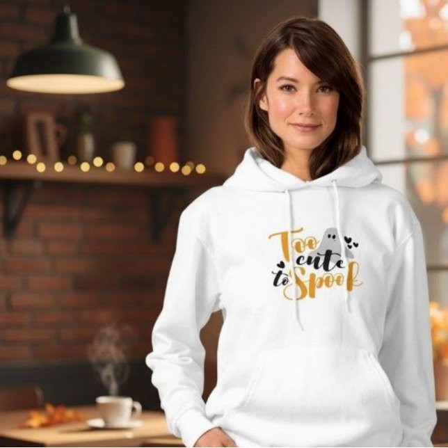 Too Cute To Spook Ghost Halloween Funny Hoodie (Creator Uploaded)