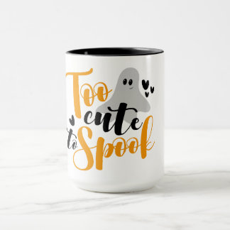 Too Cute To Spook Ghost Halloween Funny Hoodie Mug