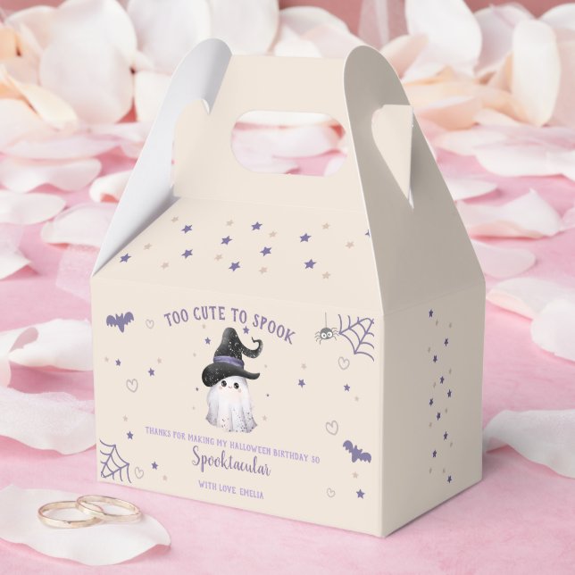 Too Cute to Spook Halloween 1st Birthday Cream Favor Boxes (Wedding)