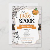 Too Cute to Spook Halloween Baby Shower Invitation (Front)
