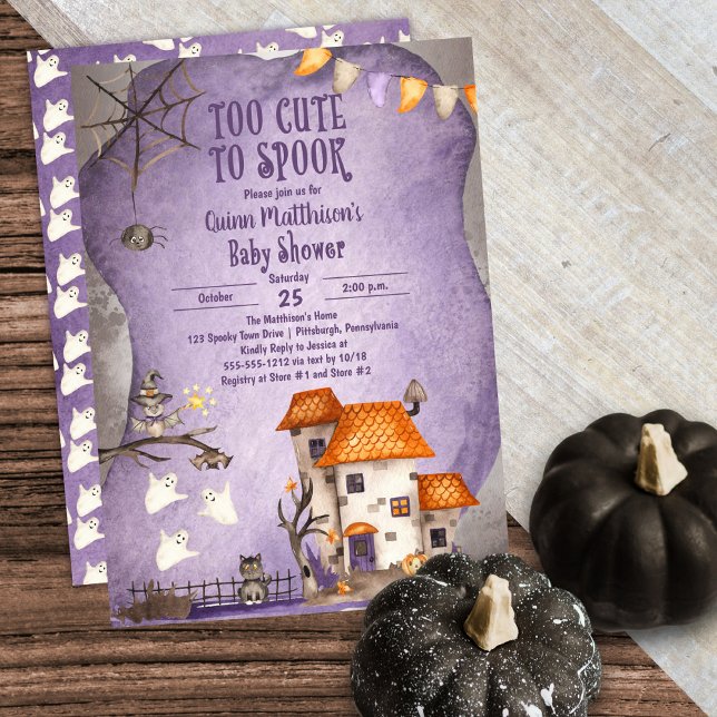 Too Cute to Spook Halloween Baby Shower Invitation (Creator Uploaded)