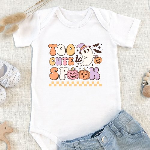 Too Cute to Spook Halloween Baby T_Shirt