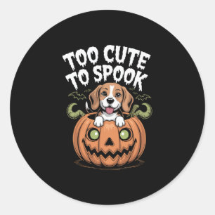 Too Cute to Spook Halloween Dog Classic Round Sticker