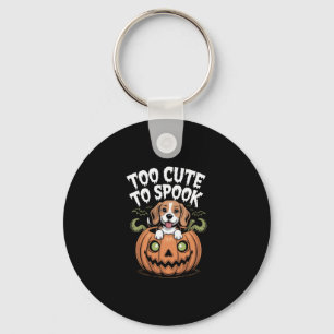 Too Cute to Spook Halloween Dog Keychain