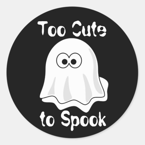 Too Cute to Spook Halloween Ghost Classic Round Sticker